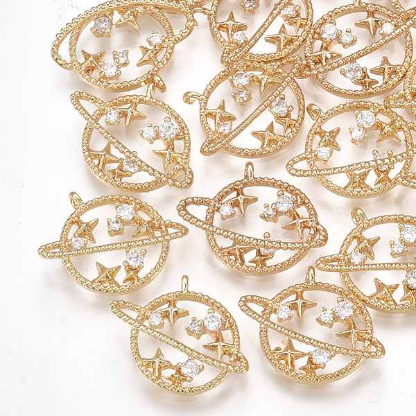 PandaHall Brass Cubic Zirconia Universe Space Charms, Planet, Clear, Real 18K Gold Plated, 14x16x4.5mm, Hole: 1mm Brass+Cubic Zirconia...
PandaHall Brass Cubic Zirconia Universe Space Charms, Planet, Clear, Real 18K Gold Plated, 14x16x4.5mm, Hole: 1mm Brass+Cubic Zirconia...