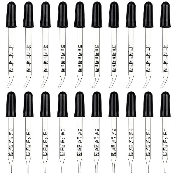 PandaHall Straight & Bent Tip Glass Droppers, Graduated Pipettes, for Essential Oils Art Liquid Plant Nutrients, Black, 20pcs/box, 1ml...
PandaHall Straight & Bent Tip Glass Droppers, Graduated Pipettes, for Essential Oils Art Liquid Plant Nutrients, Black, 20pcs/box, 1ml...