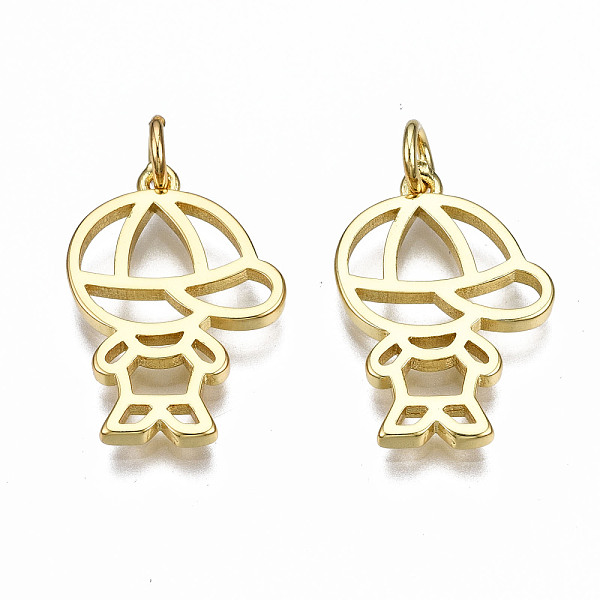 PandaHall Brass Pendants, with Jump Rings, Nickel Free, Boy, Real 16K Gold Plated, 20.5x14x2mm, Jump Ring: 5x0.8mm, 3mm inner diameter Brass...
PandaHall Brass Pendants, with Jump Rings, Nickel Free, Boy, Real 16K Gold Plated, 20.5x14x2mm, Jump Ring: 5x0.8mm, 3mm inner diameter Brass...