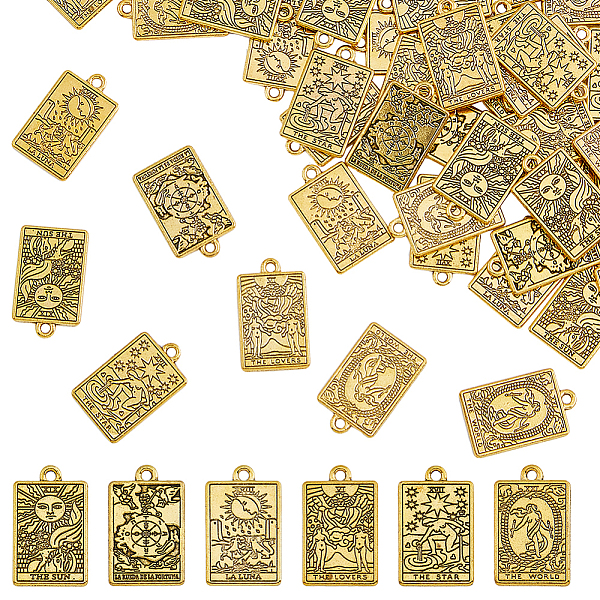 PandaHall DICOSMETIC 60Pcs 6 Styles Rack Plating Alloy Pendants, Rectangle with Tarot Charms, Antique Golden, 23x14x1.5mm, Hole: 1.8mm...
PandaHall DICOSMETIC 60Pcs 6 Styles Rack Plating Alloy Pendants, Rectangle with Tarot Charms, Antique Golden, 23x14x1.5mm, Hole: 1.8mm...