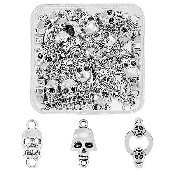 PandaHall SUPERFINDINGS 60Pcs 3 Styles Skull Pendants Links Tibetan Style Alloy Skeleton Pendants Connectors Halloween Skull Dangle Charms...
PandaHall SUPERFINDINGS 60Pcs 3 Styles Skull Pendants Links Tibetan Style Alloy Skeleton Pendants Connectors Halloween Skull Dangle Charms...