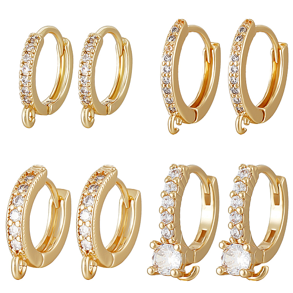 PandaHall Beebeecraft 8Pcs 4 Style Brass Micro Pave Clear Cubic Zirconia Hoop Earrings Findings, with Loops, Real 18K Gold Plated...
PandaHall Beebeecraft 8Pcs 4 Style Brass Micro Pave Clear Cubic Zirconia Hoop Earrings Findings, with Loops, Real 18K Gold Plated...