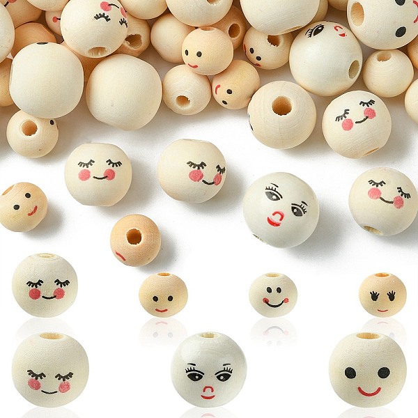 PandaHall 140Pcs 7 Styles Printed Wood Beads, Round with Smiling Face Pattern, Undyed, Bisque, 12~18x11~17mm, Hole: 2.9~5mm, 20pcs/style..., Orange
PandaHall 140Pcs 7 Styles Printed Wood Beads, Round with Smiling Face Pattern, Undyed, Bisque, 12~18x11~17mm, Hole: 2.9~5mm, 20pcs/style..., Orange