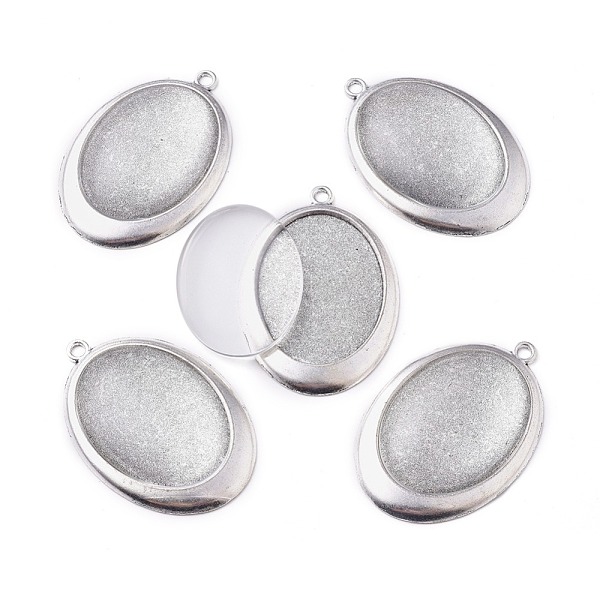 PandaHall DIY Pendant Making, with Tibetan Style Alloy Pendant Cabochon Settings and Transparent Glass Cabochons, Oval, Antique Silver..., Clear
PandaHall DIY Pendant Making, with Tibetan Style Alloy Pendant Cabochon Settings and Transparent Glass Cabochons, Oval, Antique Silver..., Clear