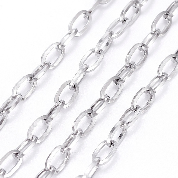 PandaHall 304 Stainless Steel Cable Chains, Unwelded, with Spool, Flat Oval, Stainless Steel Color, 7x4x0.8mm, about 32.8 Feet(10m)/roll 304...
PandaHall 304 Stainless Steel Cable Chains, Unwelded, with Spool, Flat Oval, Stainless Steel Color, 7x4x0.8mm, about 32.8 Feet(10m)/roll 304...
