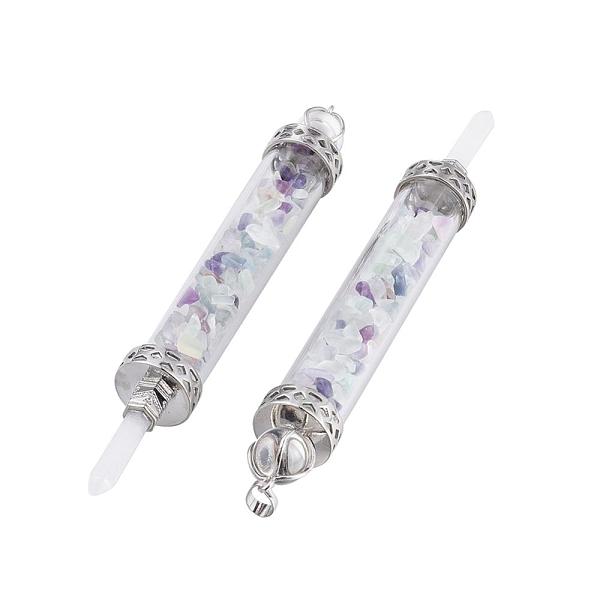 PandaHall Natural Fluorite Big Pendants, Dowsing Pendulum Pendants Making, with Quartz Crystal Round Beads, Glass and Brass Findings, Column...
PandaHall Natural Fluorite Big Pendants, Dowsing Pendulum Pendants Making, with Quartz Crystal Round Beads, Glass and Brass Findings, Column...