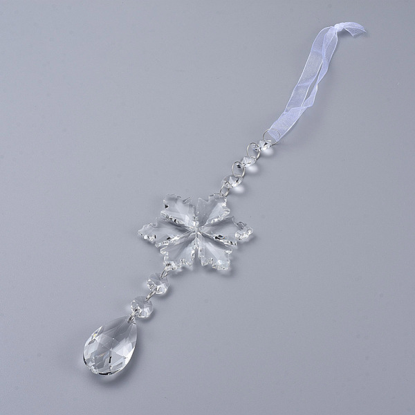 PandaHall Crystals Chandelier Suncatchers Prisms, Snowflake & teardrop, Glass Hanging Pendant, with Organza Ribbon, Faceted, Clear, 370mm...
PandaHall Crystals Chandelier Suncatchers Prisms, Snowflake & teardrop, Glass Hanging Pendant, with Organza Ribbon, Faceted, Clear, 370mm...