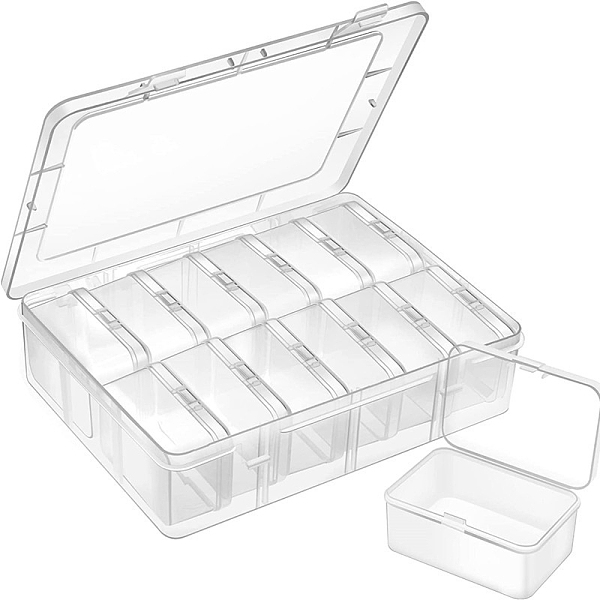 PandaHall 12 Grids Transparent Rectangle Plastic Beads Storage Containers, with 12Pcs Independent Small Boxes & Lids, Clear, 17x22.5x5.7cm...
PandaHall 12 Grids Transparent Rectangle Plastic Beads Storage Containers, with 12Pcs Independent Small Boxes & Lids, Clear, 17x22.5x5.7cm...