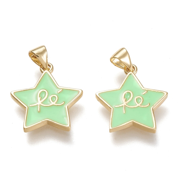 PandaHall Brass Enamel Pendants, Real 18K Gold Plated, Star, Light Green, 18.5x17x2mm, Hole: 3.5x5mm Brass+Enamel Star
PandaHall Brass Enamel Pendants, Real 18K Gold Plated, Star, Light Green, 18.5x17x2mm, Hole: 3.5x5mm Brass+Enamel Star