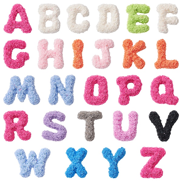 PandaHall 26Pcs 26 Styles Opaque Resin 26 Letter Cabochons, Rose Flower Letter A~Z, Mixed Color, 26.5~29x10.5~26x6.5~7mm, 1pc/style Resin..., Multicolor
PandaHall 26Pcs 26 Styles Opaque Resin 26 Letter Cabochons, Rose Flower Letter A~Z, Mixed Color, 26.5~29x10.5~26x6.5~7mm, 1pc/style Resin..., Multicolor
