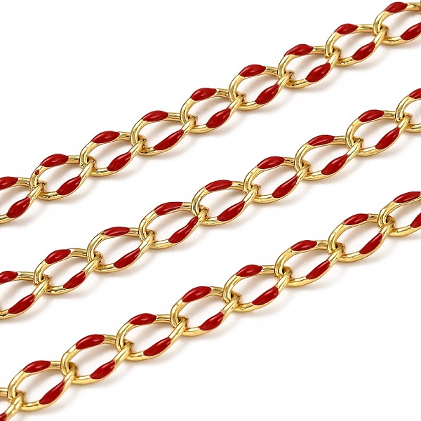 PandaHall Brass Curb Chains, with Enamel, Spool, Long-Lasting Plated, Soldered, Golden, Red, Link: 10.3x7x1.25mm Brass+Enamel Red
PandaHall Brass Curb Chains, with Enamel, Spool, Long-Lasting Plated, Soldered, Golden, Red, Link: 10.3x7x1.25mm Brass+Enamel Red