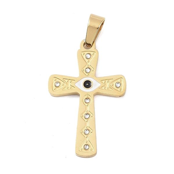 PandaHall Ion Plating(IP) 304 Stainless Steel Enamel Rhinestone Pendants, Cross Charms, Real 18K Gold Plated, 31.5x20.5x2.5mm, Hole: 6x4mm..., Clear
PandaHall Ion Plating(IP) 304 Stainless Steel Enamel Rhinestone Pendants, Cross Charms, Real 18K Gold Plated, 31.5x20.5x2.5mm, Hole: 6x4mm..., Clear