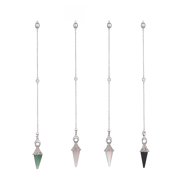 PandaHall Mixed Gemstone Dowsing Pendulum Big Pendants, with Platinum Tone Brass Findings, Cone, 260~265mm Mixed Stone Multicolor
PandaHall Mixed Gemstone Dowsing Pendulum Big Pendants, with Platinum Tone Brass Findings, Cone, 260~265mm Mixed Stone Multicolor