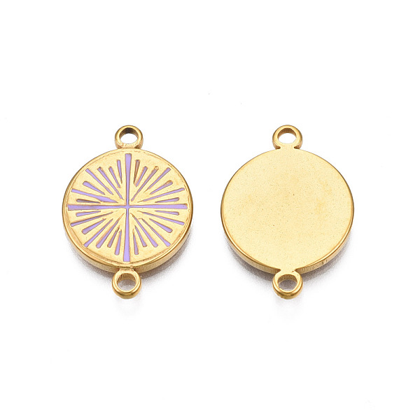 PandaHall 304 Stainless Steel Enamel Connector Charms, Real 18K Gold Plated, Flat Round, Lilac, 21x15x2mm, Hole: 1.8mm 304 Stainless Steel..., Purple
PandaHall 304 Stainless Steel Enamel Connector Charms, Real 18K Gold Plated, Flat Round, Lilac, 21x15x2mm, Hole: 1.8mm 304 Stainless Steel..., Purple