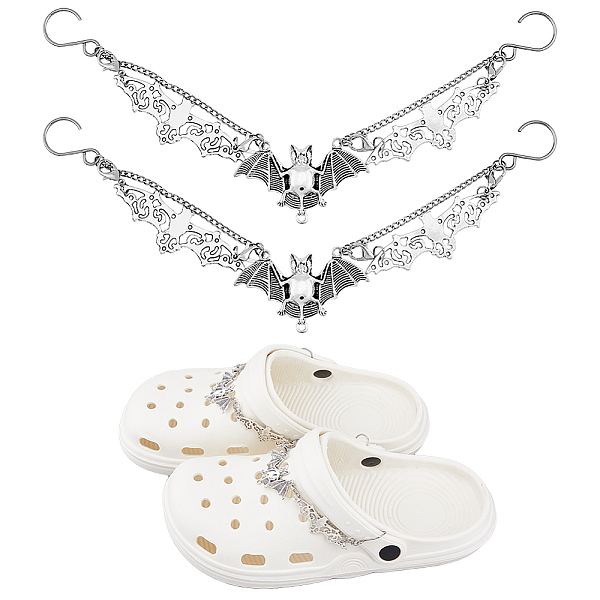 PandaHall Alloy Bat Link Shoe Decoration Chain, with Stainless Steel S-Hook Clasps and Iron Twisted Chains, Platinum, 214mm, 2pcs/set Alloy...
PandaHall Alloy Bat Link Shoe Decoration Chain, with Stainless Steel S-Hook Clasps and Iron Twisted Chains, Platinum, 214mm, 2pcs/set Alloy...