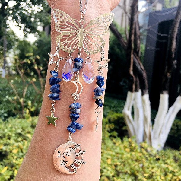 PandaHall Teardrop Glass & Metal Butterfly Pendant Decorations, Hanging Suncatchers, with Natural Blue Spot Jasper Chips, for Home...
PandaHall Teardrop Glass & Metal Butterfly Pendant Decorations, Hanging Suncatchers, with Natural Blue Spot Jasper Chips, for Home...