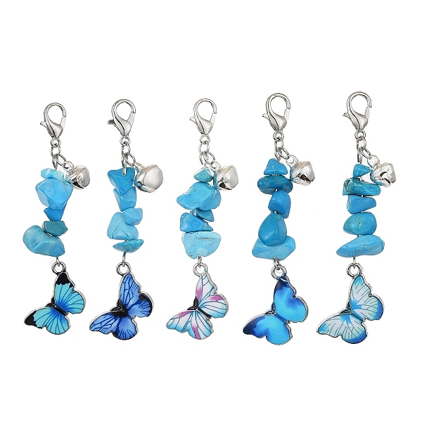 PandaHall Alloy Enamel Butterfly Pendant Decorations, Synthetic Turquoise Chip Beads and Lobster Claw Clasps Charms, Platinum, 62mm...
PandaHall Alloy Enamel Butterfly Pendant Decorations, Synthetic Turquoise Chip Beads and Lobster Claw Clasps Charms, Platinum, 62mm...