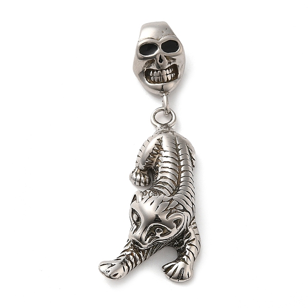 PandaHall 304 Stainless Steel Enamel Pendants, Tiger & Skull Charm, Antique Silver, 52.5mm Stainless Steel+Enamel Tiger Black
PandaHall 304 Stainless Steel Enamel Pendants, Tiger & Skull Charm, Antique Silver, 52.5mm Stainless Steel+Enamel Tiger Black