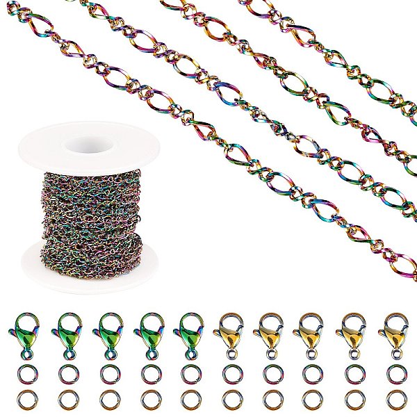 PandaHall DIY Chain Jewelry Set Making Kit, Including Rainbow Color Ion Plating(IP) 304 Stainless Steel 5M Figaro Chains & 10Pcs Clasps &...
PandaHall DIY Chain Jewelry Set Making Kit, Including Rainbow Color Ion Plating(IP) 304 Stainless Steel 5M Figaro Chains & 10Pcs Clasps &...
