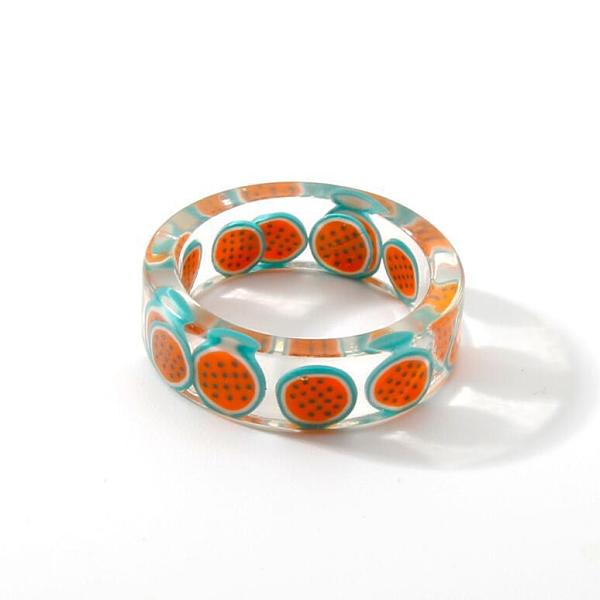 PandaHall Resin Plain Band Rings, Polymer Clay Fruit Slice inside Rings for Women Girls, Watermelon, 17mm Resin Watermelon Red
PandaHall Resin Plain Band Rings, Polymer Clay Fruit Slice inside Rings for Women Girls, Watermelon, 17mm Resin Watermelon Red