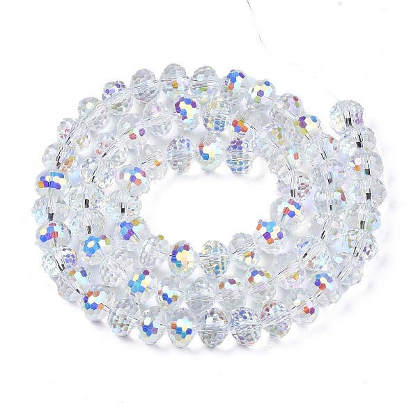 PandaHall Electroplate Transparent Glass Beads Strands, AB Color Plated, Faceted, Rondelle, Clear AB, 10x7.5mm, Hole: 1.4mm, about..., White
PandaHall Electroplate Transparent Glass Beads Strands, AB Color Plated, Faceted, Rondelle, Clear AB, 10x7.5mm, Hole: 1.4mm, about..., White
