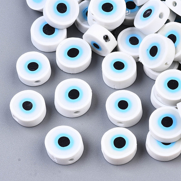 PandaHall Handmade Polymer Clay Beads, Flat Round with Evil Eye, White, 10.5~12.5x3.5~4.5mm, Hole: 1.5mm Polymer Clay Evil Eye White
PandaHall Handmade Polymer Clay Beads, Flat Round with Evil Eye, White, 10.5~12.5x3.5~4.5mm, Hole: 1.5mm Polymer Clay Evil Eye White