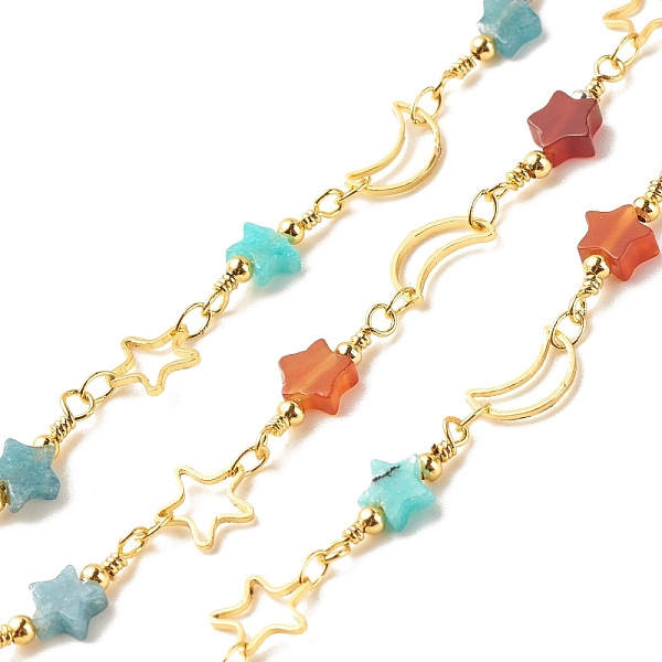 PandaHall Brass Moon and Star Link Chains, with Natural Mixed Stone Star Beaded, Long-Lasting Plated, Soldered, with Spool, 10x6x1mm...
PandaHall Brass Moon and Star Link Chains, with Natural Mixed Stone Star Beaded, Long-Lasting Plated, Soldered, with Spool, 10x6x1mm...