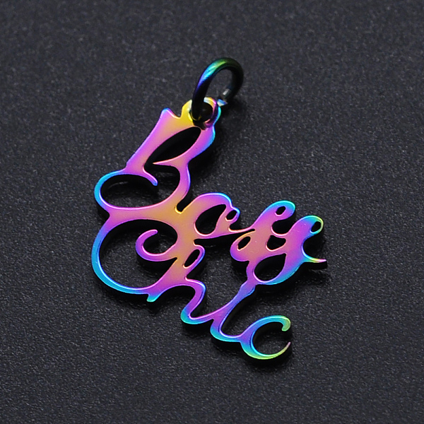 PandaHall Ion Plating(IP) 201 Stainless Steel Pendants, with Jump Rings, Word Boss Chic, Rainbow Color, 19x19x1mm, Hole: 3mm 201 Stainless...
PandaHall Ion Plating(IP) 201 Stainless Steel Pendants, with Jump Rings, Word Boss Chic, Rainbow Color, 19x19x1mm, Hole: 3mm 201 Stainless...