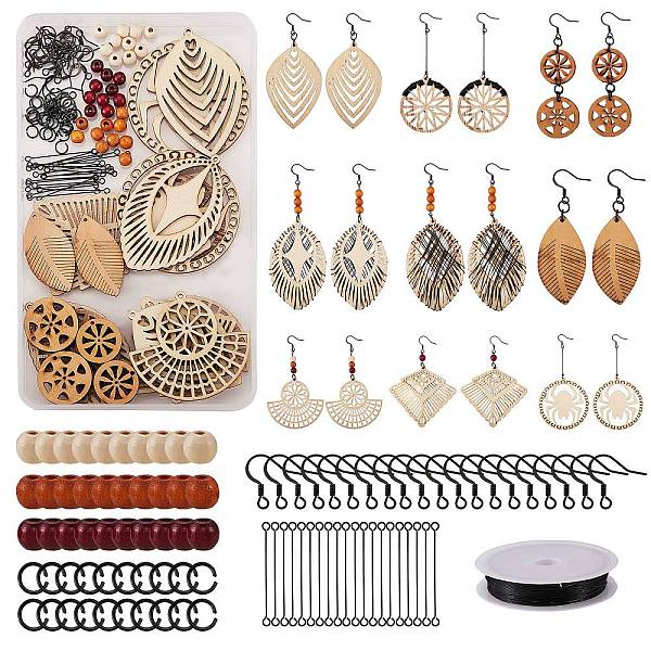 PandaHall DIY Wood Pendant Drop Earring Making Kit, Including Wooden Big Pendants, Pecan Wood Beads, Copper Wire, Aluminum Jump Rings...
PandaHall DIY Wood Pendant Drop Earring Making Kit, Including Wooden Big Pendants, Pecan Wood Beads, Copper Wire, Aluminum Jump Rings...