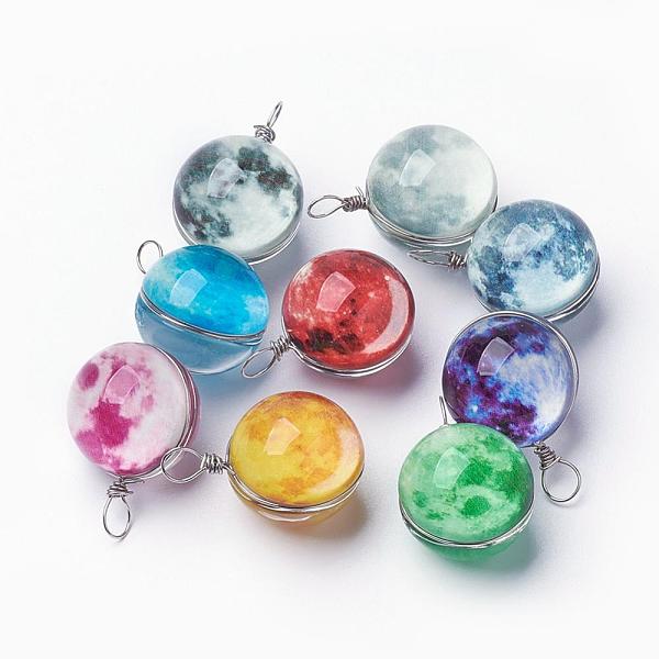 PandaHall Luminous Glass Pendants, with Platinum Tone Brass Findings, Round, Mixed Color, 28~29x18~19mm, Hole: 4x5mm Brass+Glass Round..., Multicolor
PandaHall Luminous Glass Pendants, with Platinum Tone Brass Findings, Round, Mixed Color, 28~29x18~19mm, Hole: 4x5mm Brass+Glass Round..., Multicolor