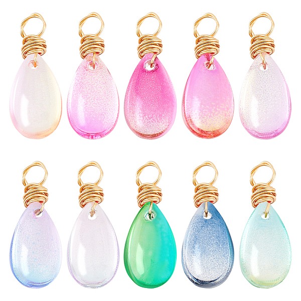 PandaHall 60Pcs 10 Color Copper Wired Glass Pendants, Teardrop Charms, Mixed Color, 20x8x5mm, Hole: 3mm, 6pcs/color Brass+Glass Teardrop..., Multicolor
PandaHall 60Pcs 10 Color Copper Wired Glass Pendants, Teardrop Charms, Mixed Color, 20x8x5mm, Hole: 3mm, 6pcs/color Brass+Glass Teardrop..., Multicolor
