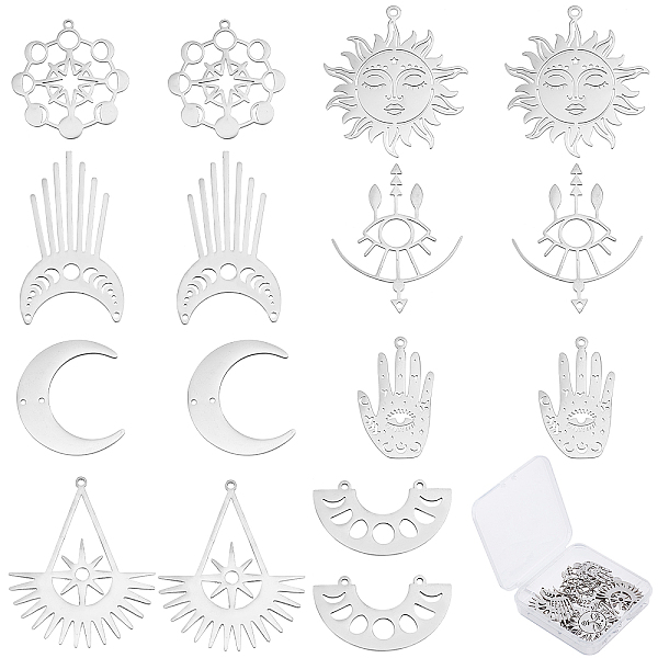 PandaHall SUNNYCLUE 1 Box 16Pcs 8 Style Stainless Steel Tarot Style Charms Hamsa Hand Lucky Charm Sun Moon Charms for Jewellery Making...
PandaHall SUNNYCLUE 1 Box 16Pcs 8 Style Stainless Steel Tarot Style Charms Hamsa Hand Lucky Charm Sun Moon Charms for Jewellery Making...