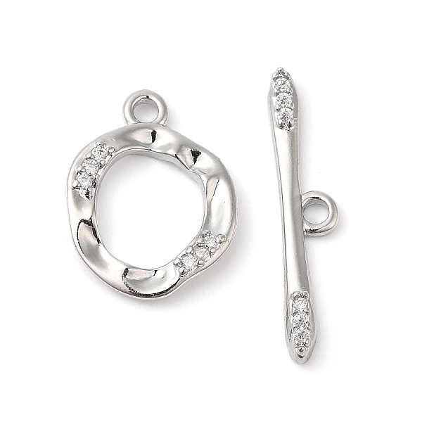 PandaHall Brass Micro Pave Clear Cubic Zirconia Toggle Clasps, Irregular Ring, Real Platinum Plated, Ring: 17.5x13x2.5mm, Hole: 1.8mm, Bar...
PandaHall Brass Micro Pave Clear Cubic Zirconia Toggle Clasps, Irregular Ring, Real Platinum Plated, Ring: 17.5x13x2.5mm, Hole: 1.8mm, Bar...