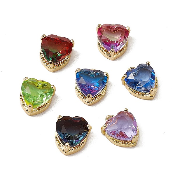 PandaHall Heart K9 Glass Charms, Faceted, with Light Gold Tone Brass Findings, Mixed Color, 13x10.5x5mm, Hole: 1.6mm K9 Glass Heart..., Multicolor
PandaHall Heart K9 Glass Charms, Faceted, with Light Gold Tone Brass Findings, Mixed Color, 13x10.5x5mm, Hole: 1.6mm K9 Glass Heart..., Multicolor