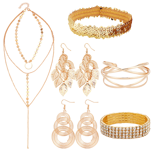PandaHall ANATTASOUL DIY Sparkling Alloy & Iron Jewelry Set, Ring & Leaf Dangle Earrings & Rhinestone Tennis Bracelet & Criss Cross Bangle &...
PandaHall ANATTASOUL DIY Sparkling Alloy & Iron Jewelry Set, Ring & Leaf Dangle Earrings & Rhinestone Tennis Bracelet & Criss Cross Bangle &...