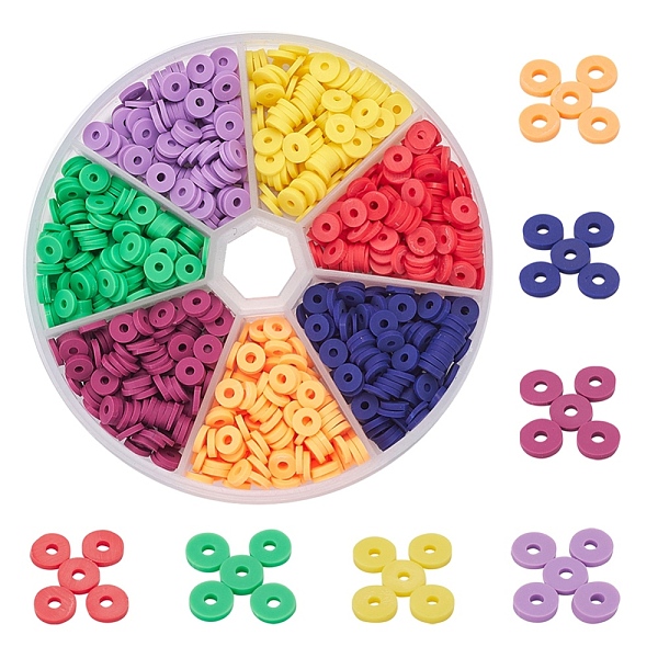 PandaHall Handmade Polymer Clay Beads, Disc/Flat Round, Heishi Beads, Mixed Color, 6x1mm, Hole: 2mm, 6g/style Polymer Clay Flat Round..., Multicolor
PandaHall Handmade Polymer Clay Beads, Disc/Flat Round, Heishi Beads, Mixed Color, 6x1mm, Hole: 2mm, 6g/style Polymer Clay Flat Round..., Multicolor