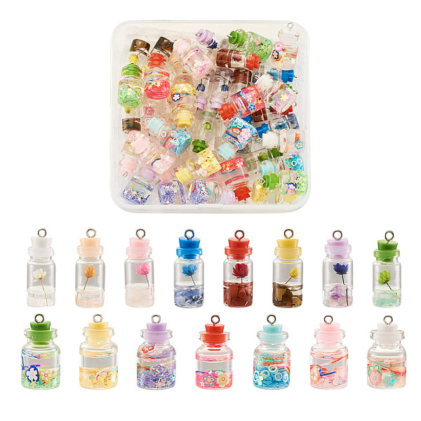 PandaHall Cheriswelry 60Pcs 15 Style Wish Glass Bottle Pendants, with Natural Gemstone & Resin & Polymer Clay & Dried Flower & Stopper and..., Multicolor
PandaHall Cheriswelry 60Pcs 15 Style Wish Glass Bottle Pendants, with Natural Gemstone & Resin & Polymer Clay & Dried Flower & Stopper and..., Multicolor