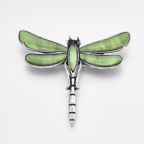 PandaHall Freshwater Shell Brooches/Pendants, with Alloy Findings and Resin Bottom, Rhinestone, Dyed, Dragonfly, Antique Silver, Dark Sea..., Green
PandaHall Freshwater Shell Brooches/Pendants, with Alloy Findings and Resin Bottom, Rhinestone, Dyed, Dragonfly, Antique Silver, Dark Sea..., Green