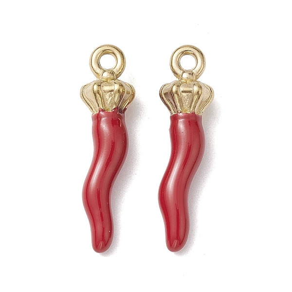 PandaHall Ion Plating(IP) 304 Stainless Steel Pendants, with Enamel, Real 18K Gold Plated, Horn of Plenty/Italian Horn Cornicello Charms..., Red
PandaHall Ion Plating(IP) 304 Stainless Steel Pendants, with Enamel, Real 18K Gold Plated, Horn of Plenty/Italian Horn Cornicello Charms..., Red