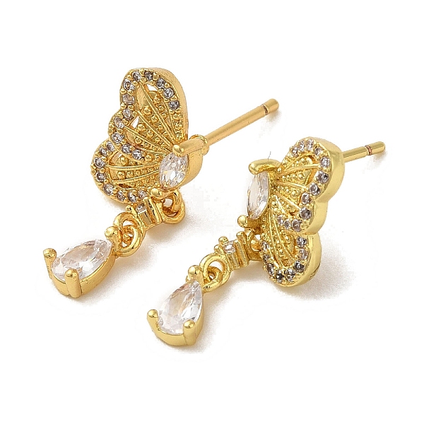 PandaHall Brass Stud Earrings, Cubic Zirconia, Cadmium Free & Lead Free, Butterfly, Real 18K Gold Plated, 21x7.5mm Cubic Zirconia Butterfly
PandaHall Brass Stud Earrings, Cubic Zirconia, Cadmium Free & Lead Free, Butterfly, Real 18K Gold Plated, 21x7.5mm Cubic Zirconia Butterfly