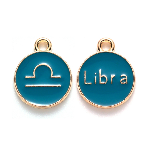 PandaHall Alloy Enamel Pendants, Cadmium Free & Lead Free, Flat Round with Constellation, Light Gold, Dark Cyan, Libra, 15x12x2mm, Hole...
PandaHall Alloy Enamel Pendants, Cadmium Free & Lead Free, Flat Round with Constellation, Light Gold, Dark Cyan, Libra, 15x12x2mm, Hole...