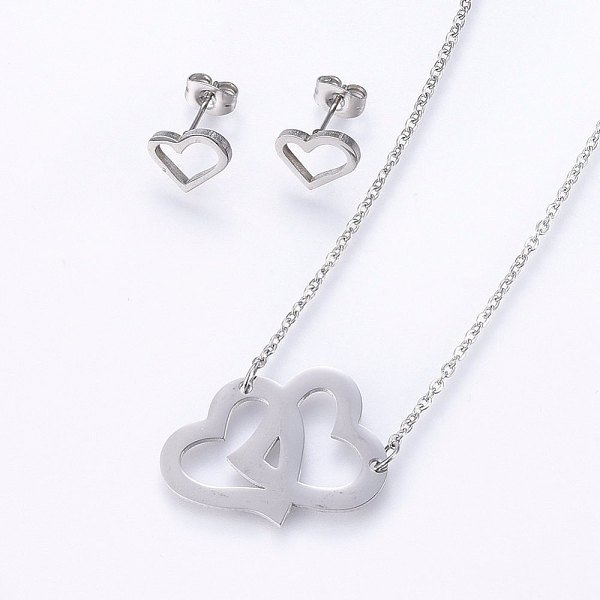 PandaHall 201 Stainless Steel Jewelry Sets, Stud Earrings and Pendant Necklaces, Heart, Stainless Steel Color, Necklace: 18.9 inch(48cm)...
PandaHall 201 Stainless Steel Jewelry Sets, Stud Earrings and Pendant Necklaces, Heart, Stainless Steel Color, Necklace: 18.9 inch(48cm)...
