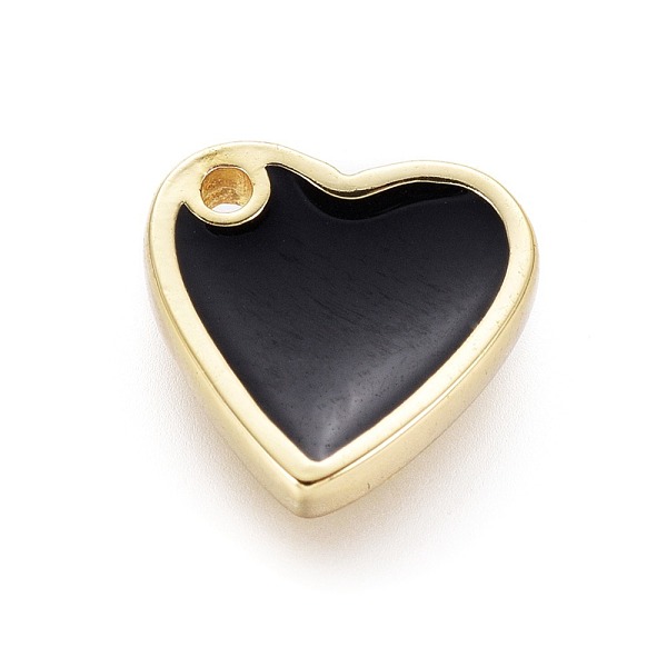 PandaHall Brass Enamel Charms, Heart, Golden, Black, 10x10x2mm, Hole: 1.2mm Brass+Enamel Heart Black
PandaHall Brass Enamel Charms, Heart, Golden, Black, 10x10x2mm, Hole: 1.2mm Brass+Enamel Heart Black