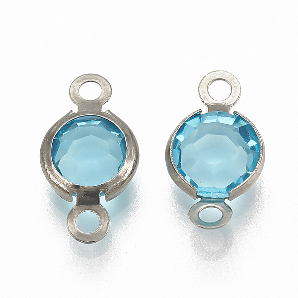 PandaHall 304 Stainless Steel Links connectors, with Glass, Flat Round, Stainless Steel Color, Light Sky Blue, 15x8.5x4mm, Hole: 1.5mm Glass...
PandaHall 304 Stainless Steel Links connectors, with Glass, Flat Round, Stainless Steel Color, Light Sky Blue, 15x8.5x4mm, Hole: 1.5mm Glass...