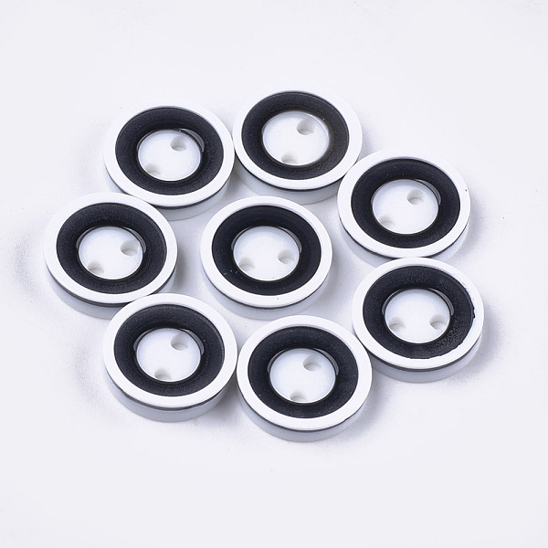 PandaHall Resin Buttons, 2-Hole, Flat Round, Black, 12.5~13x2.5mm, Hole: 1.6mm, about 1000pcs/bag Resin Flat Round Black
PandaHall Resin Buttons, 2-Hole, Flat Round, Black, 12.5~13x2.5mm, Hole: 1.6mm, about 1000pcs/bag Resin Flat Round Black