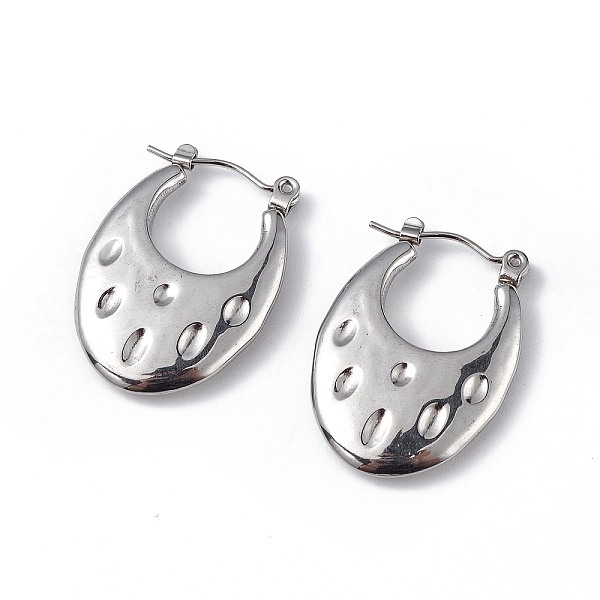 PandaHall 304 Stainless Steel Round Textured Teardrop Thick Hoop Earrings for Women, Stainless Steel Color, 25x18x3.5mm, Pin: 0.5mm 304...
PandaHall 304 Stainless Steel Round Textured Teardrop Thick Hoop Earrings for Women, Stainless Steel Color, 25x18x3.5mm, Pin: 0.5mm 304...