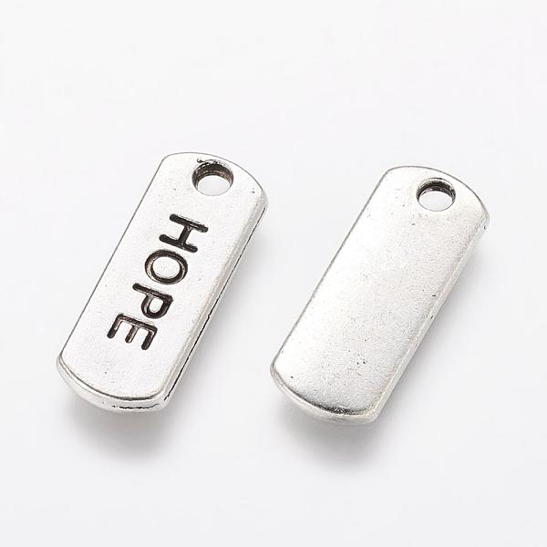 PandaHall Tibetan Style Alloy Rectangle Pendants, Inspirational Message Pendants, with Word Hope, Cadmium Free & Lead Free, Antique Silver...
PandaHall Tibetan Style Alloy Rectangle Pendants, Inspirational Message Pendants, with Word Hope, Cadmium Free & Lead Free, Antique Silver...