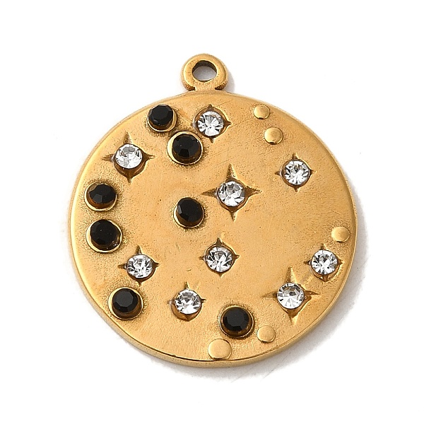 PandaHall 304 Stainless Steel Rhinestone Pendants, Flat Round with Star Charms, Golden, 21x18.5x2.4mm, Hole: 1mm Stainless Steel+Rhinestone..., Clear
PandaHall 304 Stainless Steel Rhinestone Pendants, Flat Round with Star Charms, Golden, 21x18.5x2.4mm, Hole: 1mm Stainless Steel+Rhinestone..., Clear