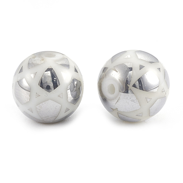 PandaHall Electroplate Glass Beads, for Jewish, Round with Star of David, Platinum Plated, 10x9.5~10mm, Hole: 1.2mm, 200pcs/bag Glass Star
PandaHall Electroplate Glass Beads, for Jewish, Round with Star of David, Platinum Plated, 10x9.5~10mm, Hole: 1.2mm, 200pcs/bag Glass Star