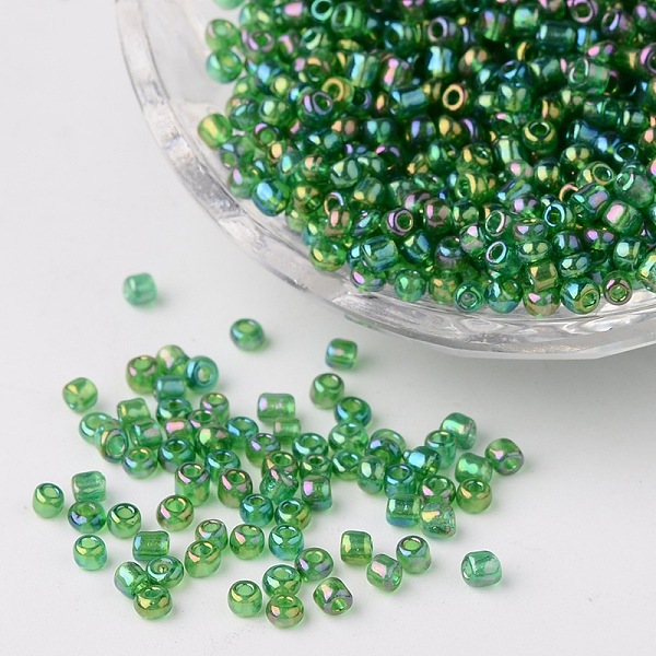 PandaHall Transparent Colours Rainbow Round Glass Seed Beads, Green, Size: about 3mm in diameter, hole: 1mm, about 1102pcs/50g Glass Green
PandaHall Transparent Colours Rainbow Round Glass Seed Beads, Green, Size: about 3mm in diameter, hole: 1mm, about 1102pcs/50g Glass Green